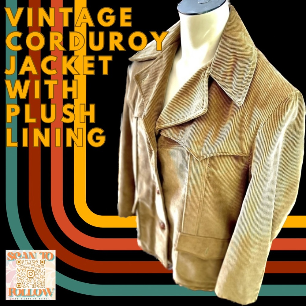 VINTAGE CORDUROY JACKET WITH PLUSH LINING - Picture 1 of 11